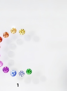 圆形实验室培育彩虹渐变配石裸石 耐高温 首饰手链戒指蜡镶配石