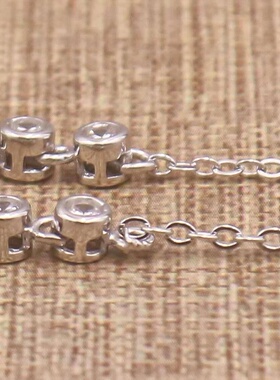 蛋形925银戴妃款手链空托围锆代裸石镶嵌18k金多规格首饰手链空托