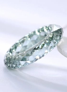 100%莫桑石戒指 过钻笔VVS1 浅绿色 时尚百搭饰品 送礼优选