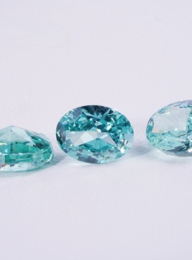 帕拉伊巴拉蓝蛋形冰花切锆石裸石 椭圆形戒指首饰镶嵌用主石爆款