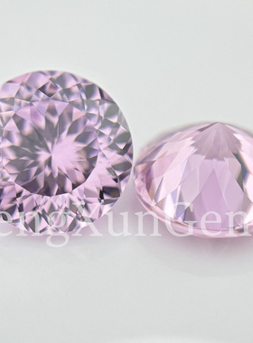 立方氧化锆石5A星空切圆形玫红色鸟巢切戒指美甲镶嵌耳钉裸石爆闪