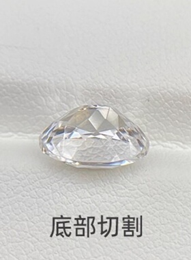 椭圆形高精切培育白蓝宝 蛋形耐高温DIY镶嵌首饰饰品AGL证书可选