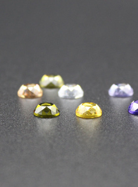 5-7mm圆形平底刻面 人造锆石 合成宝石 平底钻 6个颜色美甲