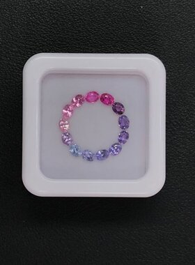 蛋形实验室培育彩虹渐变配石裸石 耐高温 首饰手链戒指蜡镶