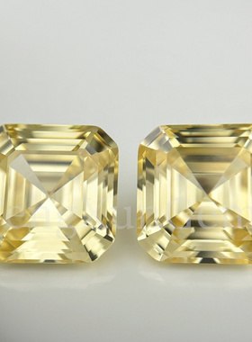 5A正方宝塔形阿斯切方形锆石裸石倒角车平戒指尖底镶嵌AsscherCut