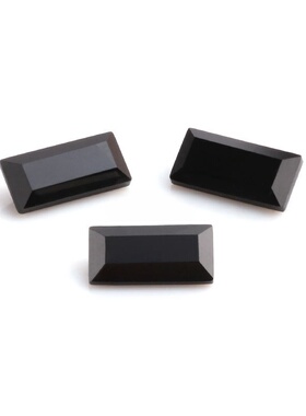 长方形直角车平黑色纳米裸石合成宝石耐高温补钻戒指项链镶嵌DIY