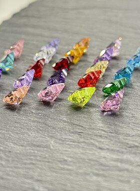 招财猫幸运石7*7MM尖底高碳钻多种颜色精细切割美甲耳钉配钻裸钻
