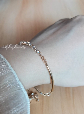 超闪奥地利进口水晶手镯精美手链子14K注金包金精致仙女范手链女