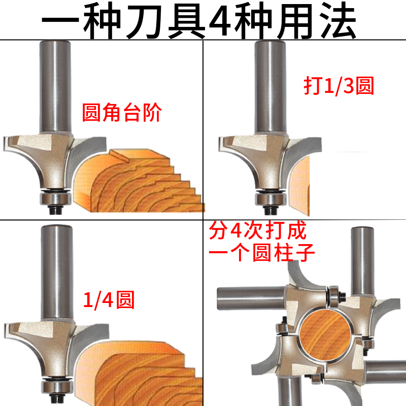 浪潮专业级圆角刀修封边条圆边轴承正反钻1/4*1/4椅子包圆35毫米 - 图1