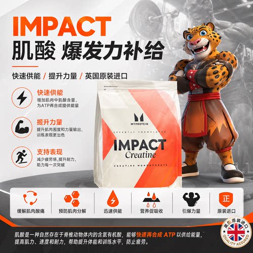 豹哥补剂 英国Myprotein熊猫一水肌酸健身增健肌肉耐力爆发力250g - 图1