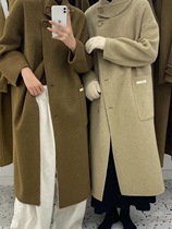 Corée du Sud Dongdaemun 2023 Printemps chargé de nouvelle double face cachemire Grand manteau femme avec col de longueur moyenne veste Herbenwind