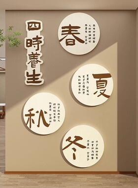 中医药学文化发展史养生馆院形象背景墙面装修饰布置贴纸传统挂画