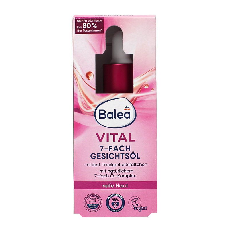 现货德国balea芭乐雅vital 7D面部精华油补水滋润减少细纹30ml,淘宝优惠券,粉丝福利购,淘宝优惠卷