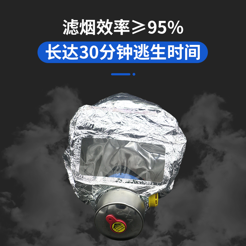 消防3C认证TZL-30自救过滤式逃生面具火灾防烟防毒面罩家用酒店用 - 图0