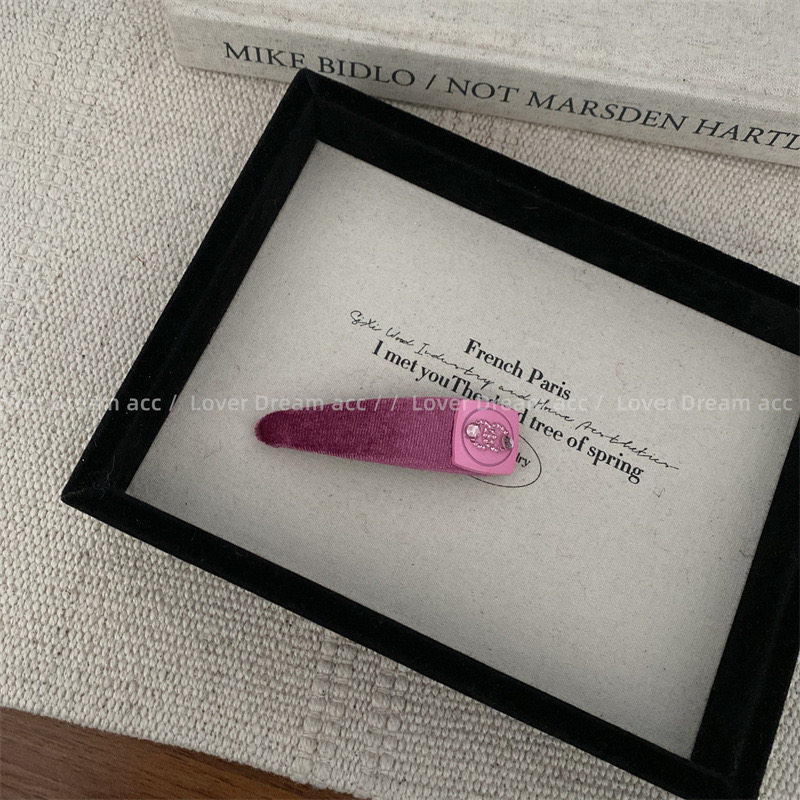 韩国新款三色水钻字母丝绒布艺发夹 时尚复古BB夹刘海夹高级发饰,淘宝优惠券,粉丝福利购,淘宝优惠卷