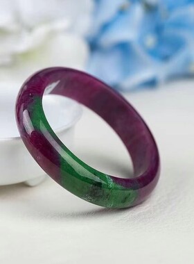 天然原矿红绿宝手镯 贵妃款 红绿配  内径55.5毫米 宽13.2毫米