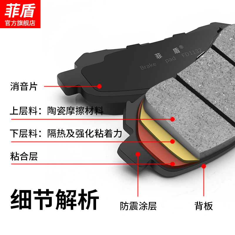 菲盾适用于传祺GM8GA8GA6GE3GS8刹车片陶瓷传奇GM6GS7前后制动皮 - 图2