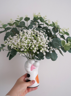 绿植满天星仿真花假花摆设花束客厅餐桌花装饰品花艺摆件高档插花