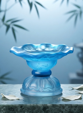 水琉璃家用烛台佛堂专用供桌摆件