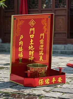天官赐福土地财神门官香炉