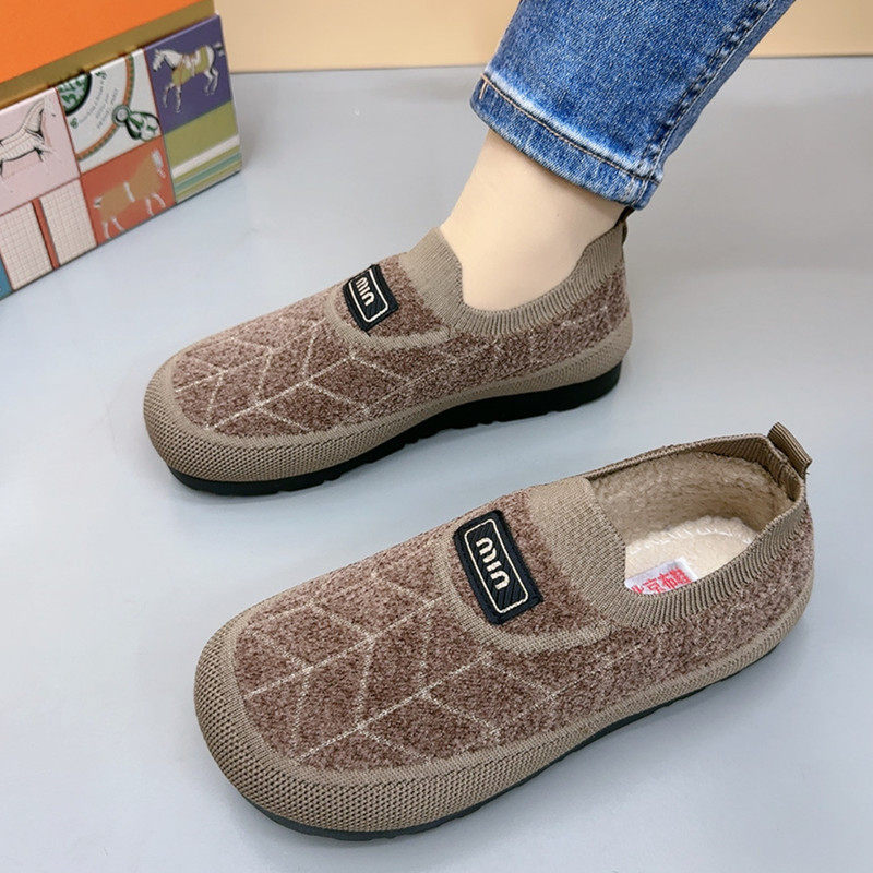 棉鞋女士冬季加绒保暖毛毛鞋一脚蹬轻便棉靴中老年休闲舒适妈妈鞋,淘宝优惠券,粉丝福利购,淘宝优惠卷