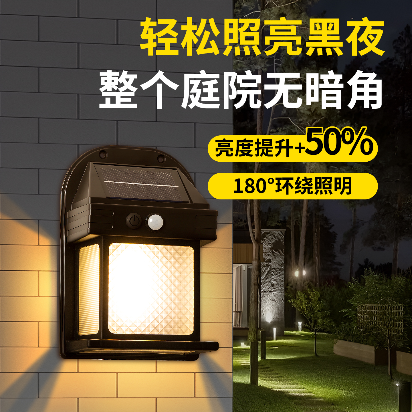 太阳能户外感应灯庭院花园阳台围墙灯入户门led氛围防水壁灯 - 图0