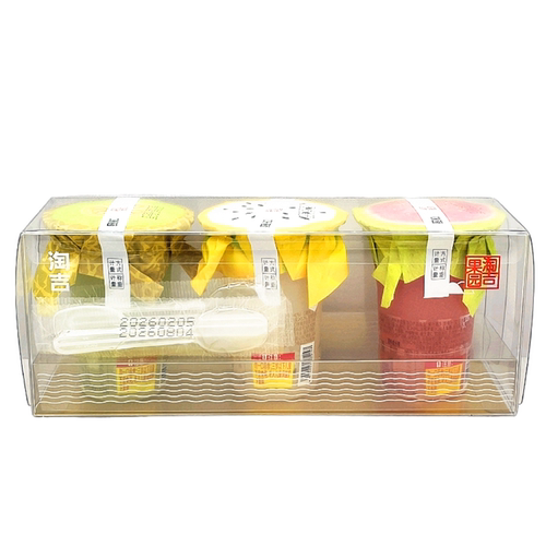 淘吉原浆果冻(红心芭乐+燕窝果+玫珑蜜瓜)285g/盒三连杯 休闲零食 - 图1