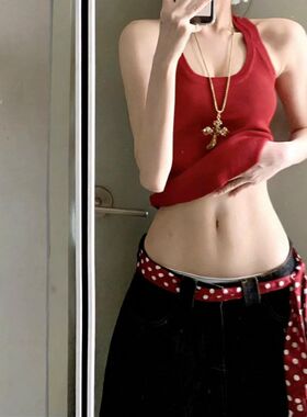 辣妹红波点丝巾腰带牛仔裤子配饰长条系腰饰丝带飘带新品腰封装饰