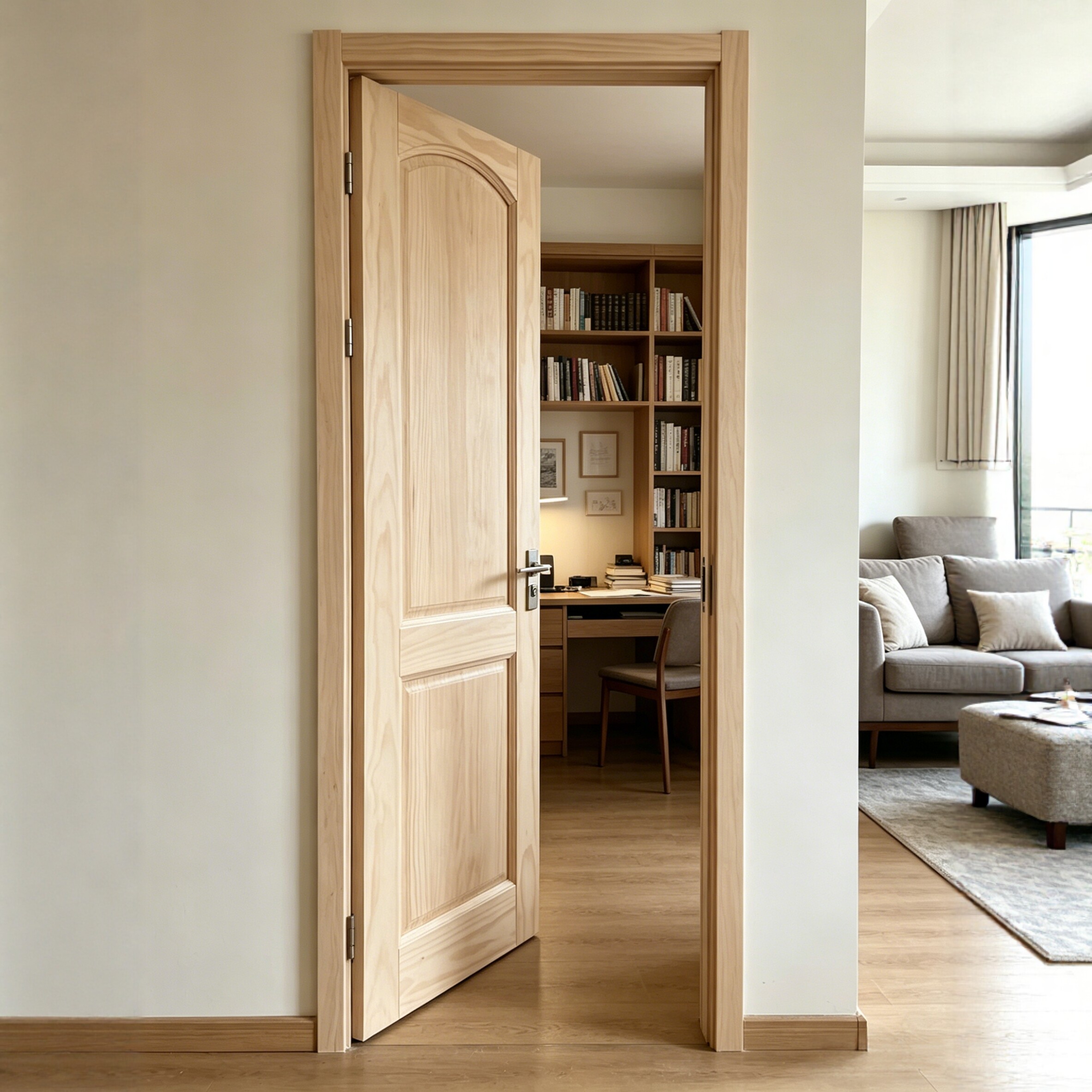 New Zealand pine door red oak door cherry wood door ash wood door solid wood door bedroom door interior door