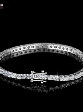 ECETOWIH新款纯银满石网球链女