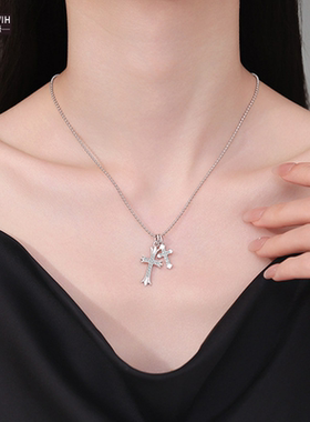 ECETOWIH饰品S925纯银双吊坠莫桑