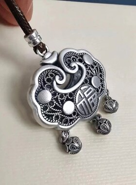 DESIWCEN德斯琛纯银长命锁宝宝镂