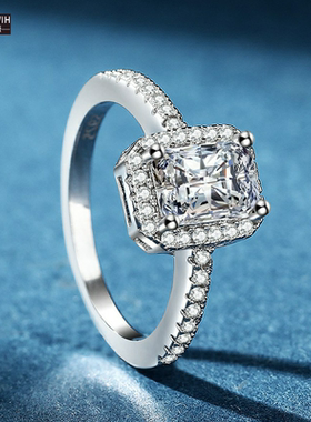 ECETOWIH莫桑指结求s925纯银钻戒