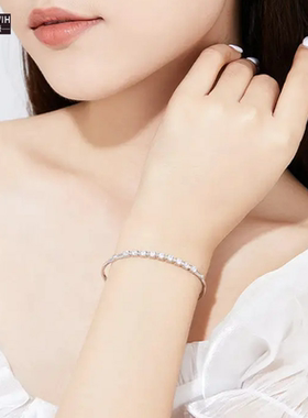ECETOWIH莫桑钻s925纯银手镯女实