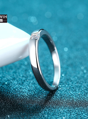 ECETOWIH新款S925银情侣戒指方