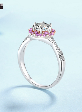 ECETOWIH春夏S925纯银莫桑石戒指