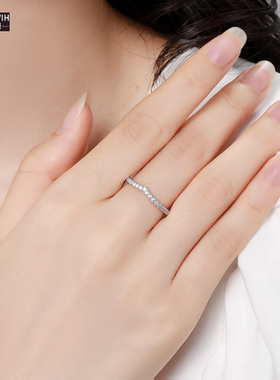 ECETOWIH莫桑石戒指S925银排戒七