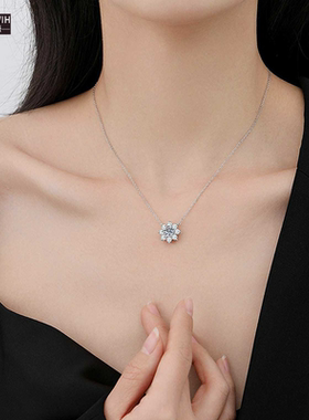 ECETOWIH莫桑钻s925纯银八芒星项