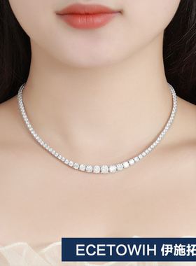 ECETOWIH新款一克拉渐变莫桑石项
