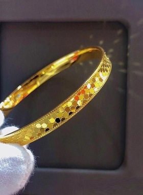 金店同款越南沙金龙鳞手镯亮面鳞片手镯精工不掉色爆闪手镯女送礼