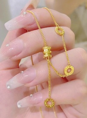 新款小蛮腰黄金项链女仿真越南沙金轻奢小众设计配饰高级感送礼品