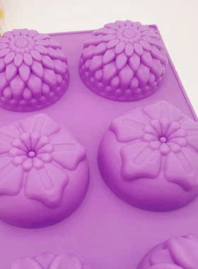 DIY手工皂模具自制香皂肥皂模型蛋糕烘焙模子花朵造型硅胶模100克