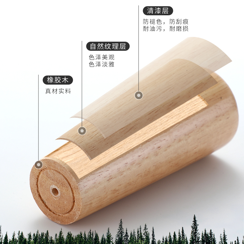 实木沙发脚木腿茶几脚桌腿家具脚电视柜脚床头柜支撑脚木质橱柜腿 - 图0