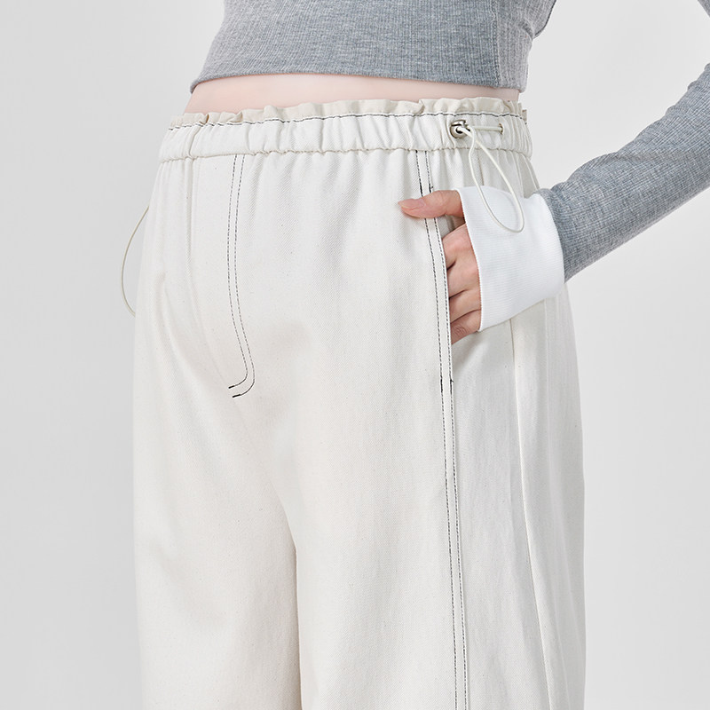 MASANON孕妇裤春秋外穿2026新款白色天丝弯刀裤休闲小个子直筒裤,淘宝优惠券,粉丝福利购,淘宝优惠卷