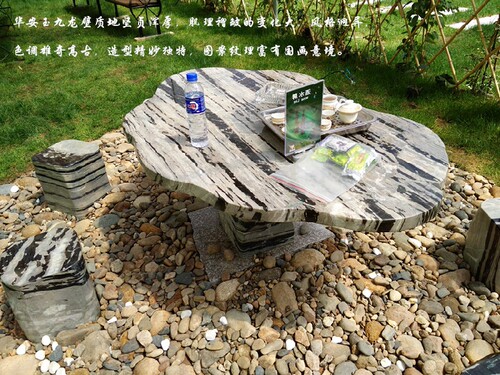 鼎信华安九龙璧石桌石凳户内外庭院家用花园别墅梅花形茶几椅包邮 - 图2
