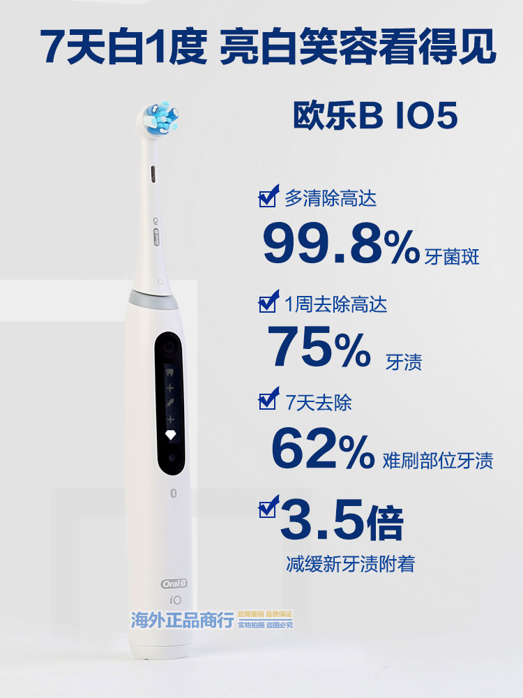 德国OralB欧乐B电动牙刷云感io5/io9成人声波蓝牙智能P9000升级版 - 图2