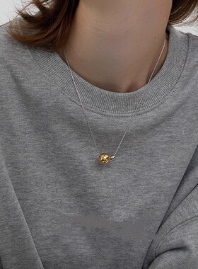 OPs美国14K包金纯银圆珠项链