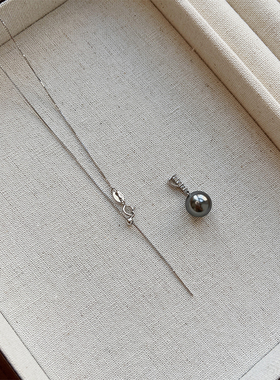 OPs施家黑珍珠纯银项链