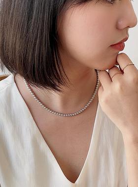 OPs施家银灰色珍珠项链