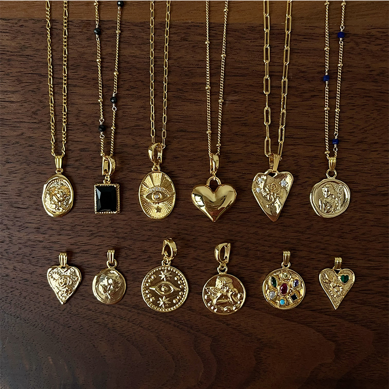 OPs精致爱心贝壳海螺天使金币小葫芦美国14K包金可拆卸万能扣吊坠 - 图3